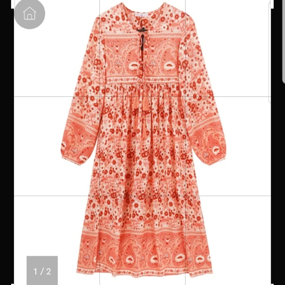 R. Vivimos Womens Longsleeve Floral Print Midi Dress - Picture 1 of 10